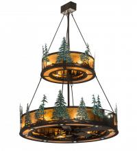 Meyda Black 192444 - 55" Wide Tall Pines Two Tier Chandel-Air