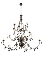 Meyda Black 193774 - 96" Wide Oak Leaf 15 Light Chandelier