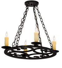 Meyda Black 195714 - 20" Wide Ashley 4 LT Chandelier