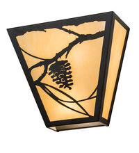 Meyda Black 196270 - 13" Wide Whispering Pines Wall Sconce