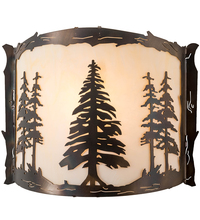 Meyda Black 197101 - 12" Wide Tall Pines Wall Sconce