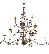 Meyda Black 198138 - 72" Wide Oak Leaf 15 LT Chandelier