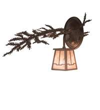 Meyda Black 198534 - 14" Wide Pine Branch Valley View Left Wall Sconce