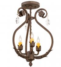 Meyda Black 199249 - 12" Wide Antonia 3 Light Chandelier