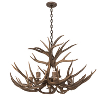 Meyda Black 200431 - 38" Wide Antlers Deer 8 Light Chandelier