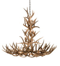 Meyda Black 200432 - 52" Wide Antlers Mule Deer 12 Light Chandelier