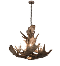 Meyda Black 200438 - 33" Wide Antlers Moose 10 Light Chandelier