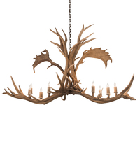 Meyda Black 200454 - 64" Long Antlers Elk & Fallow Deer 8 Light Chandelier