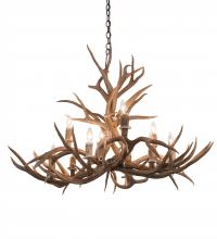 Meyda Black 200458 - 42" Wide Antlers Mule Deer 10 LT Chandelier