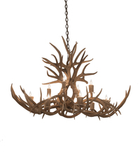 Meyda Black 200459 - 45" Long Antlers Mule Deer 10 Light Chandelier