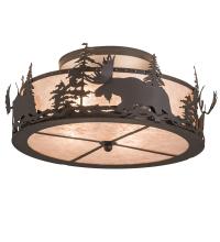 Meyda Black 200517 - 24" Wide Moose at Dusk Flushmount