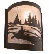 Meyda Black 200794 - 10" Wide Canoe At Lake Left Wall Sconce