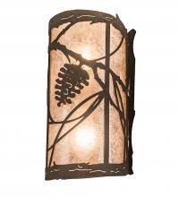 Meyda Black 200852 - 8" Wide Whispering Pines Wall Sconce