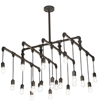 Meyda Black 201071 - 36" Square PipeDream Alva 20 Light Cascading Pendant