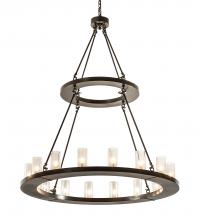 Meyda Black 202214 - 48" Wide Loxley 16 Light Two Tier Chandelier