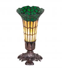 Meyda Black 20230 - 8" High Stained Glass Pond Lily Victorian Accent Lamp