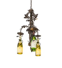 Meyda Black 202408 - 18" Wide Tuscan Vineyard 3 Light Wine Bottle Chandelier