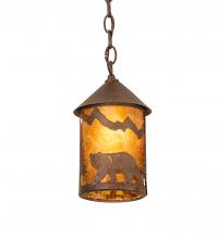 Meyda Black 202429 - 6" Wide Lone Bear Northwoods Mini Pendant