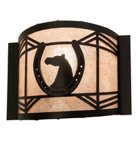 Meyda Black 203963 - 12" Wide Horseshoe Wall Sconce