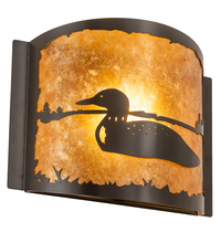 Meyda Black 204456 - 12" Wide Loon Left Wall Sconce