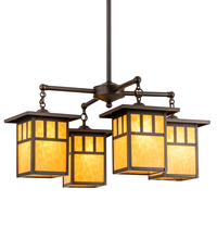 Meyda Black 204749 - 31" Wide Hyde Park Double Bar Mission 4 Light Chandelier