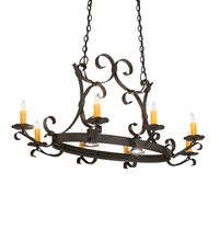 Meyda Black 204941 - 51" Long Handforged Oval 8 Light Chandelier