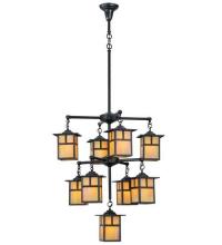 Meyda Black 20814 - 34"W Hyde Park T Mission 9 LT Chandelier