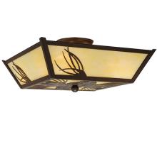 Meyda Black 210047 - 15" Square Pinecone Semi-Flushmount