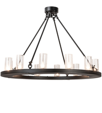 Meyda Black 210263 - 42" Wide Loxley 12 Light Semi-Flushmount