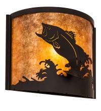 Meyda Black 210341 - 11" Wide Leaping Bass Wall Sconce