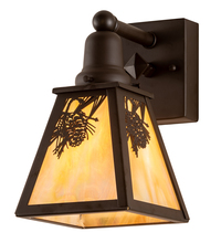 Meyda Black 210482 - 6" Wide Winter Pine Wall Sconce