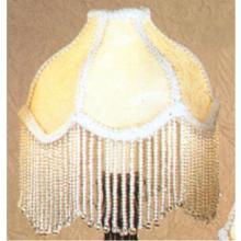 Meyda Black 21052 - 6" Wide Fabric & Fringe Recurve Ivory Shade