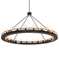 Meyda Black 211565 - 72" Wide Barbury 24 Light Chandelier