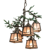 Meyda Black 211883 - 28" Wide Pine Branch Valley View 5 Light Chandelier