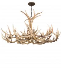 Meyda Black 212267 - 84" Wide Antlers Elk & Mule Deer 18 Light Chandelier