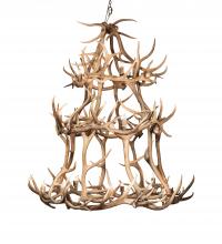 Meyda Black 212276 - 70" Wide Antlers Elk 18 Light Chandelier