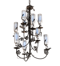 Meyda Black 212975 - 34" Wide Tuscan Vineyard 9 Light Wine Bottle Chandelier