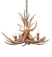 Meyda Black 213675 - 29" Wide Antlers Elk 4 Light Chandelier