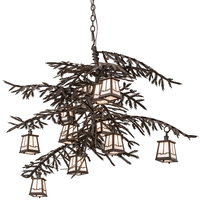 Meyda Black 213911 - 54" Wide Pine Branch Valley View 12 Light Chandelier