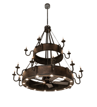 Meyda Black 213966 - 74" Wide Costello 18 Light Two Tier Chandel-Air