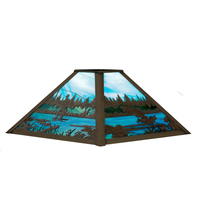 Meyda Black 21407 - 13" Square Fly Fishing Creek Shade