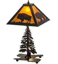 Meyda Black 214532 - 21" High Buffalo W/Lighted Base Table Lamp