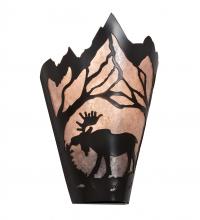 Meyda Black 217008 - 8" Wide Moose at Dawn Left Wall Sconce