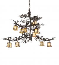 Meyda Black 218578 - 48" Long Pine Branch 12 Light Chandelier