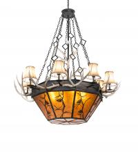 Meyda Black 218692 - 60" Wide Whispering Pines Antler 8 Light Chandelier