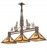 Meyda Black 219382 - 45" Long Winter Pine Tall Pines 3 Light Island Pendant