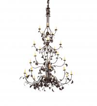 Meyda Black 219575 - 72" Wide Oak Leaf 25 Light Chandelier