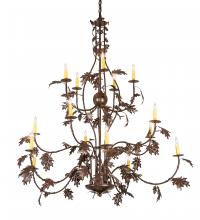 Meyda Black 219577 - 48" Wide Oak Leaf 15 Light Chandelier