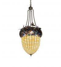 Meyda Black 220216 - 22" Wide Greenbriar Oak Inverted Pendant