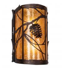 Meyda Black 220298 - 10" Wide Whispering Pines Left Wall Sconce